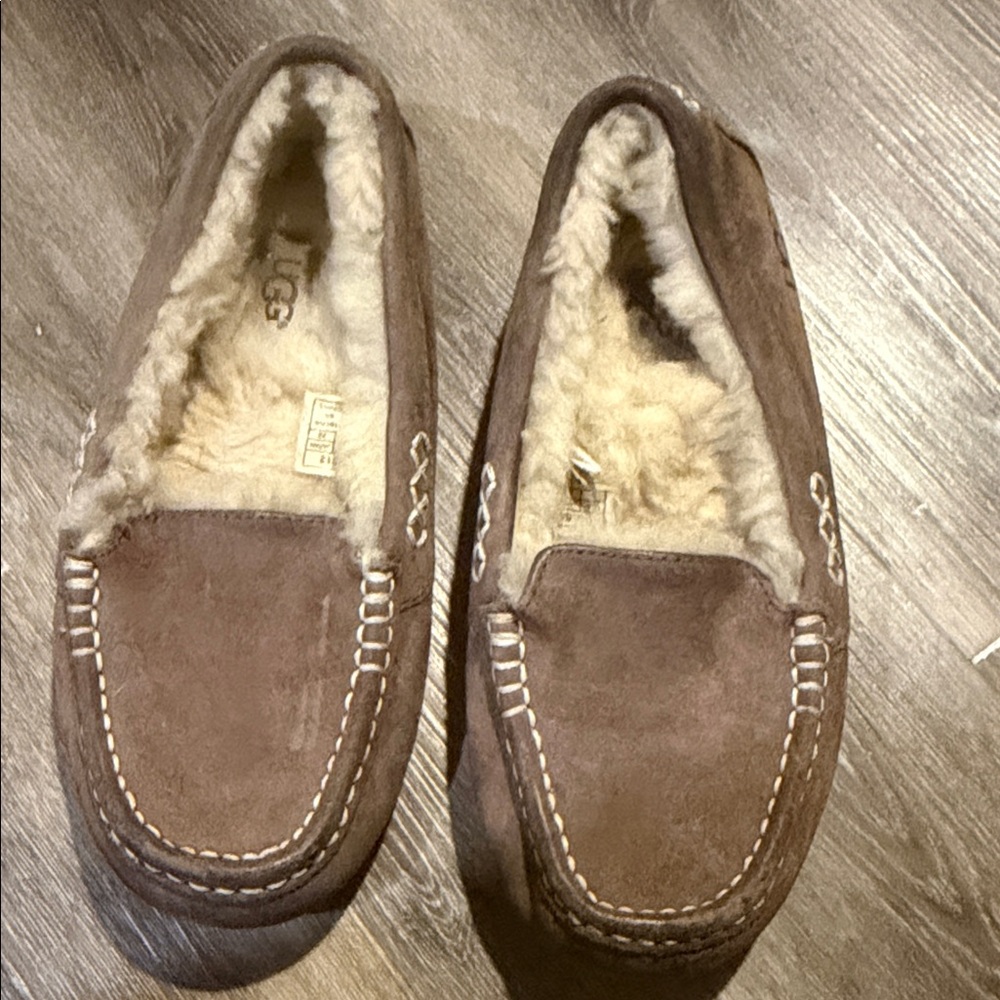 UGG Tan Suede Moccasin Slippers